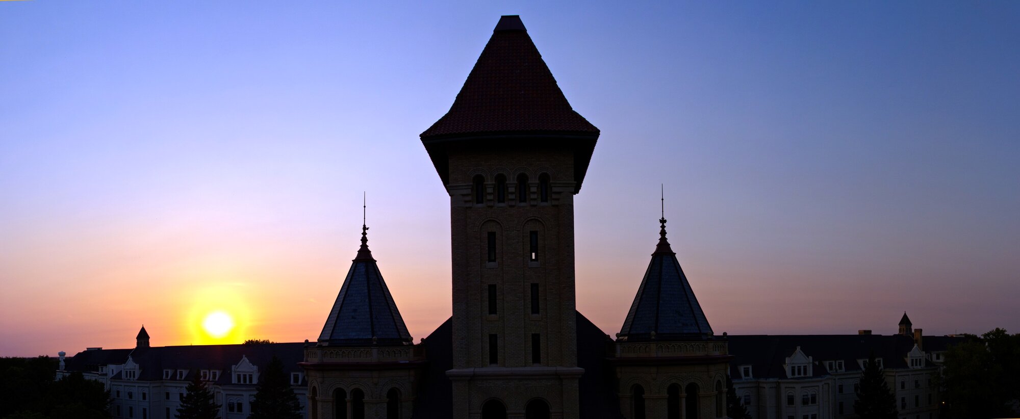 Fergus Falls State Hospital at sunset